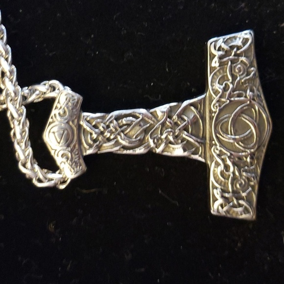 LANGHONG Norse Viking Thor Hammer  Mjolnir Stainless Steel Necklace for Men - Picture 5 of 7